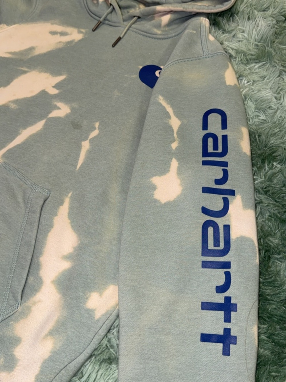 Carhartt Tie-Dye Pullover Hoodie in Pale green & yellow